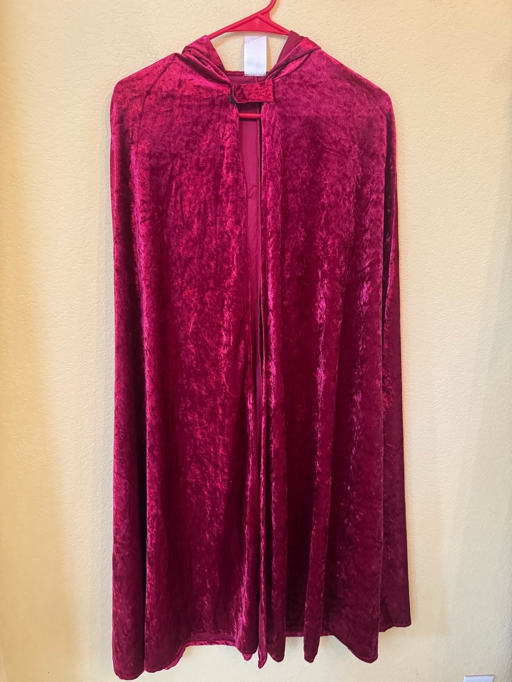 Red Velvet Hooded Cape One Size Fits Most